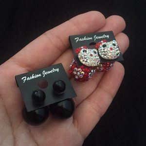 double sided ball earrings